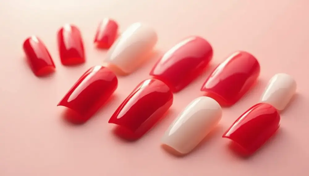 Entdecke die besten Designs für red french tip press on nails