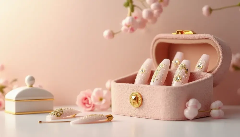 Press-On Nails mit goldenen Tipps: Der perfekte Look für besondere Anlässe